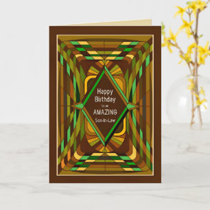 Carte Fils d'anniversaire en droit Masculine Brown Abstr