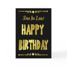 Fils-en-droit moderne Black Gold Joyeux anniversai