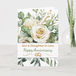 Carte Fils et fille en droit Anniversaire Élégant Rose