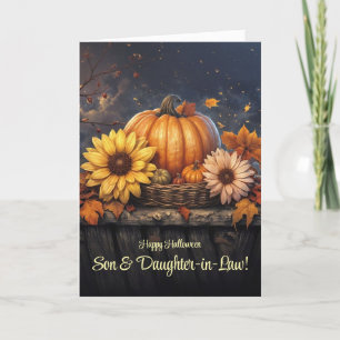 Carte Fils et fille en droit Joyeux Citrouilles d'Hallow