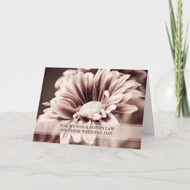 Carte Fils et Fils en droit Jour de mariage Félicitation (Devant)