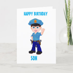 CARTE FILS ET MON POLICIER PRÉFÉRÉ À L'ANNIVERSAIRE ! CA
