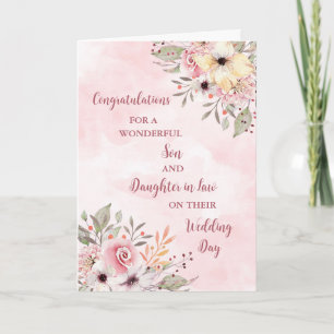 Carte Fils & Fille en droit Jour de mariage Félicitation