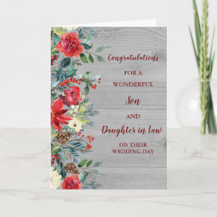 Carte Fils & Fille en droit Jour de mariage Félicitation