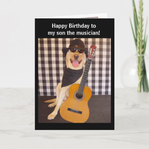 Carte Fils musicien personnalisable Anniversaire