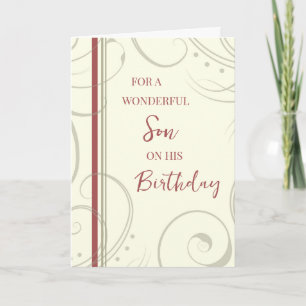 Carte Fils rouge et beige Anniversaire