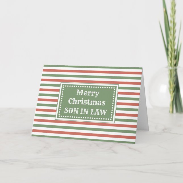 Carte Fils Rouge Vert Moderne En Droit Joyeux Noël (Devant)