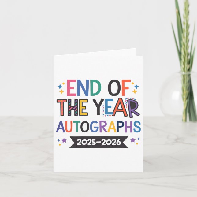 Carte Fin De L'Année Autographes 2025-2026 Dernier Jour  (Devant)