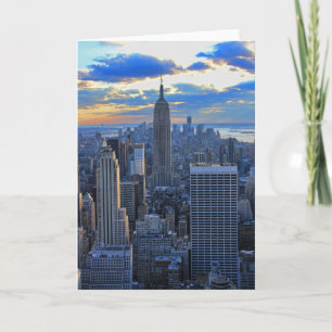Carte Fin de l'après-midi NYC Skyline à l'approche du co