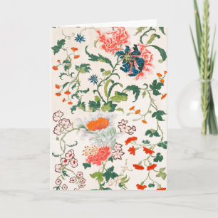 Carte Fine China silk flower design mid 18th century