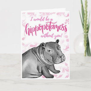 Carte Fiona que les Valentines d'hippopotame cardent
