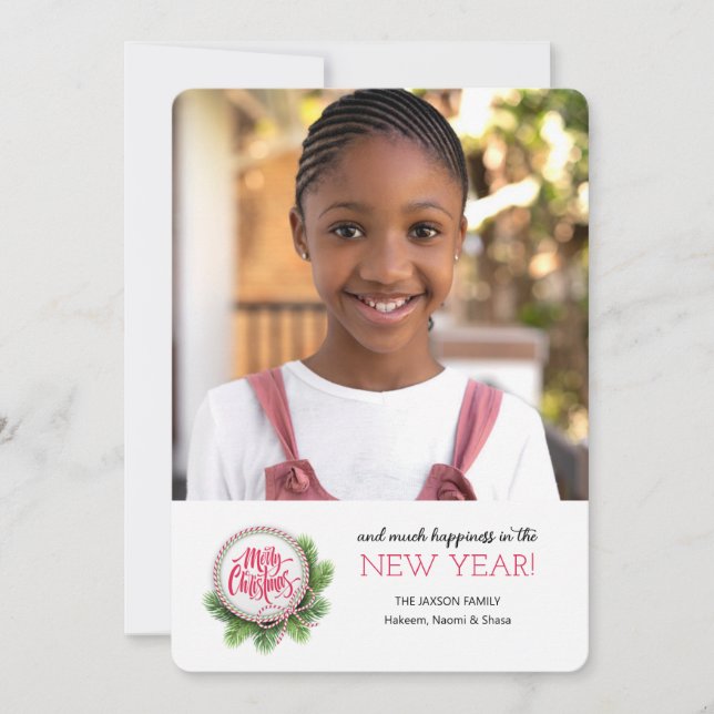 Carte Fir Tree Grey Photo Holiday (Devant)