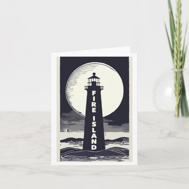 Carte Fire Island Lighthouse New York Moon  (Devant)