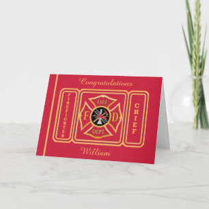 Carte Firefighter Chief Custom Birthday Card