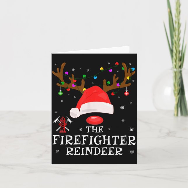 Carte Firefighter Reindeer Family Matching Christmas Pjs (Devant)