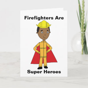 Carte Firefighter Super Heroes Black Merci Personnaliser