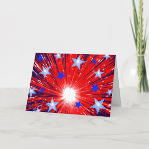 Carte Firework Red White Blue 'Happy 4th July'