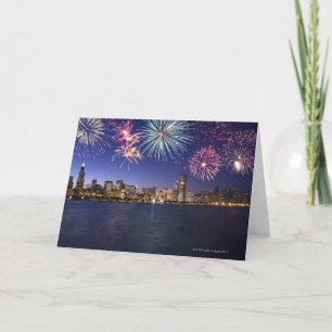 Carte Fireworks over Chicago skyline 2