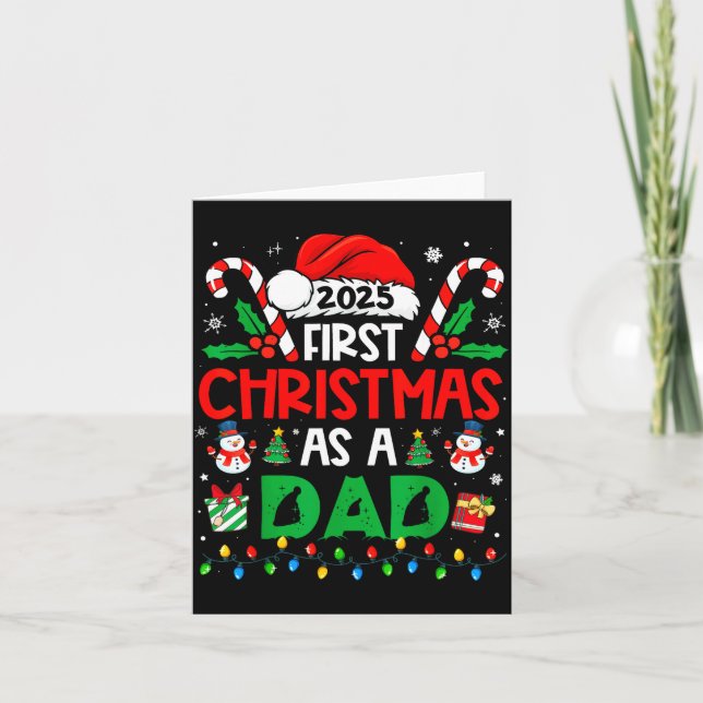 Carte First Christmas As A Dad 2025 Family Matching 1st  (Devant)