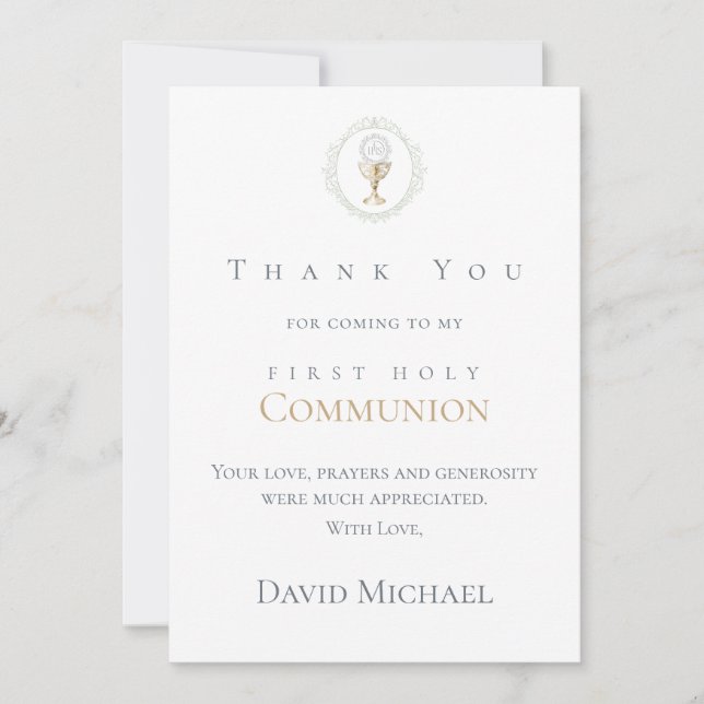 Carte First Communion  thank you (Devant)