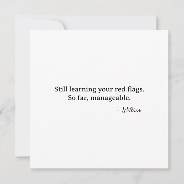 Carte First Valentine Fox Cupid - manageable red flags (Dos)