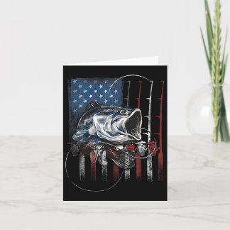 Carte Fishing American Flag Vintage États-Unis B Fisherm