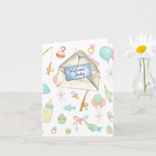 Carte Fishing Welcome Baby pour les amateurs de pêche