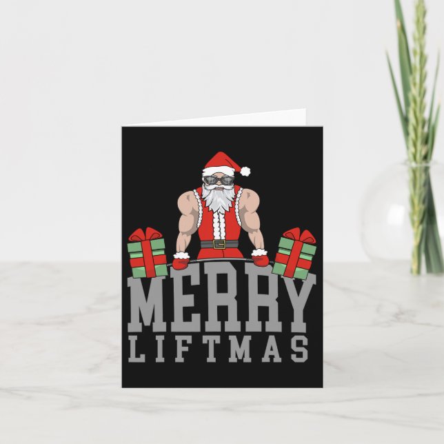 Carte Fitness Fitness Bodybuilding Noël Joyeux Vie (Devant)