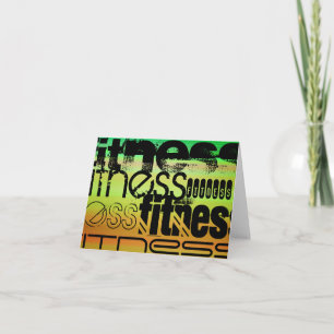 Carte Fitness ; Vibrant Green, Orange et Yellow