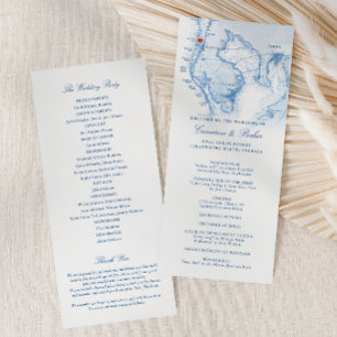 Carte FL de Clearwater Beach Elégant Mariage bleu 