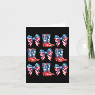 Carte Flag Boots And Bows 4 juillet Cowgirl Western 1 