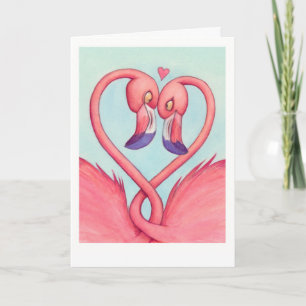 Carte Flamant rose Amour !