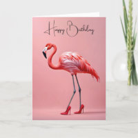 Flamant rose Anniversaire Avec Chaussures Rouges