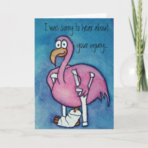 Carte Flamant rose Blessures Se Bien Bientôt Papier Cart