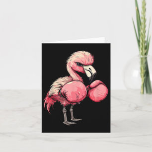 Carte Flamant rose De Boxe Drôle Avec Gants Roses Enfant