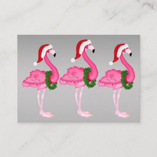 Carte Flamant rose de fermeture de Noël / étiquett