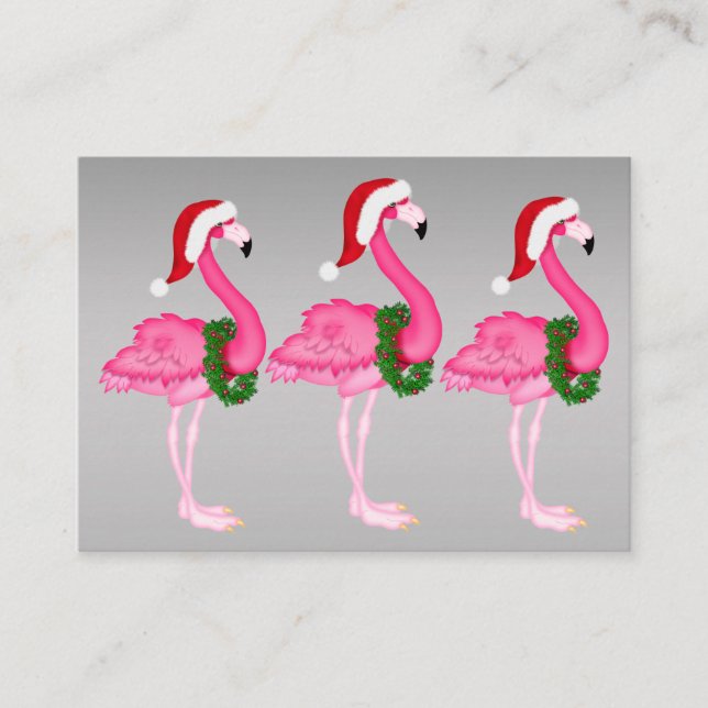 Carte Flamant rose de fermeture de Noël / étiquett (Devant)