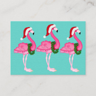 Carte Flamant rose de fermeture de Noël / étiquett