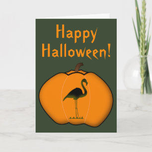 Carte Flamant rose idiot Halloween Jack-o'-Lantern Citro