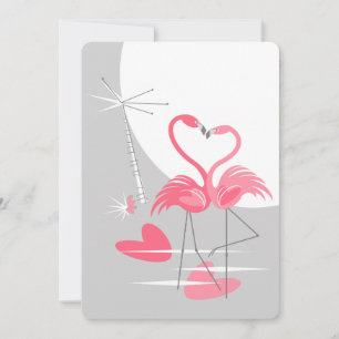 Carte Flamant rose Love Grand Lune texte retour vertical