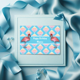 Carte Flamant rose Quatrefoil anniversaire