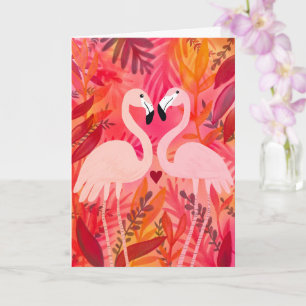 Carte Flamants roses délicieusement ridicules pour la Sa