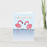 Flamants roses drôles dessin animé personnalisable