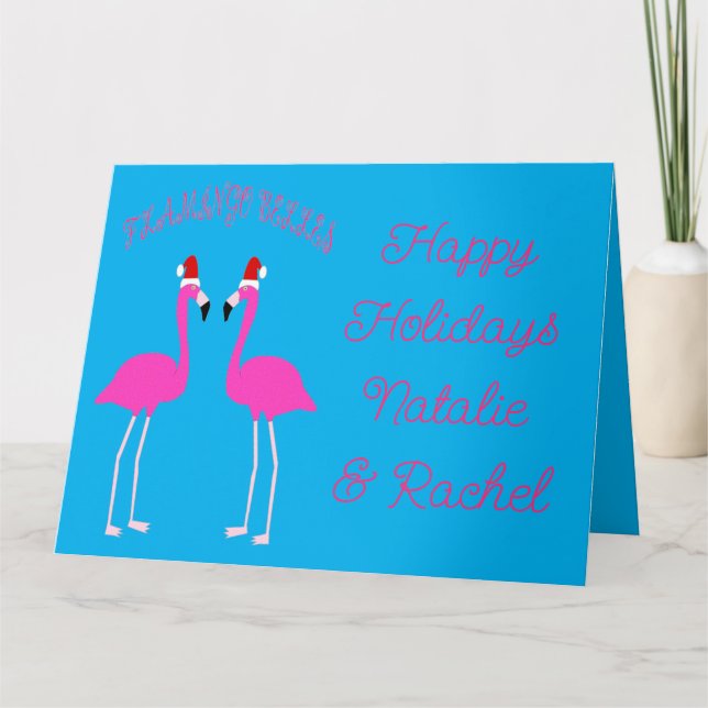 Carte Flamants roses Lesbiennes de Noël Flamant rose Bel (Devant)