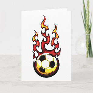 Carte Flamer Bal de Football Hot Fire Sports
