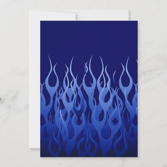 Carte Flammes de course cool Blue Automotive (Devant)