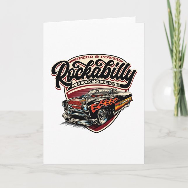 Carte Flammes de vitesse Rockabilly Hotrod - pos (Devant)
