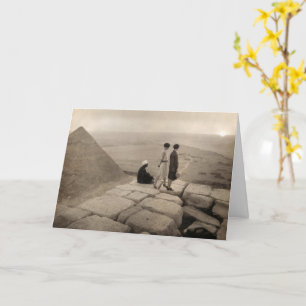 Carte Flapper Girls Sunrise Khufu Pyramid, Égypte 1920