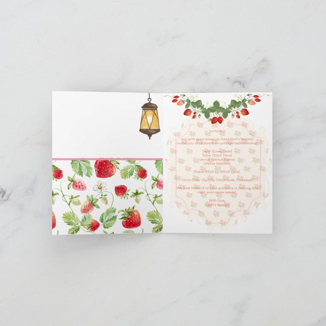 Carte Flat à fraise personnalisée (Intérieur)