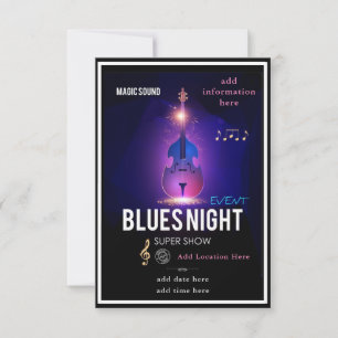 Carte Flat Invitation Blues Night